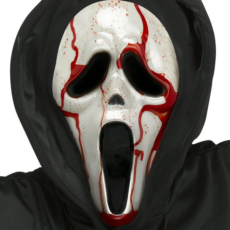 Mens Scary Movie Smiley Scream Spoof Ghost Face Halloween Costume Mask Fun  World