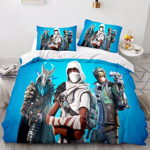 Fortnite Literie, Housse de Couette 3D, Microfibre, Ensemble de Literie de Jeu de Dessin Animé, Convient aux Garçons et aux filles-Youyoupin