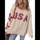 thumbnail image 3 of Sudadera con Cuello Asimétrico y Larga con Estampado Gráfico de Letras para Mujer Color M, 3 of 7