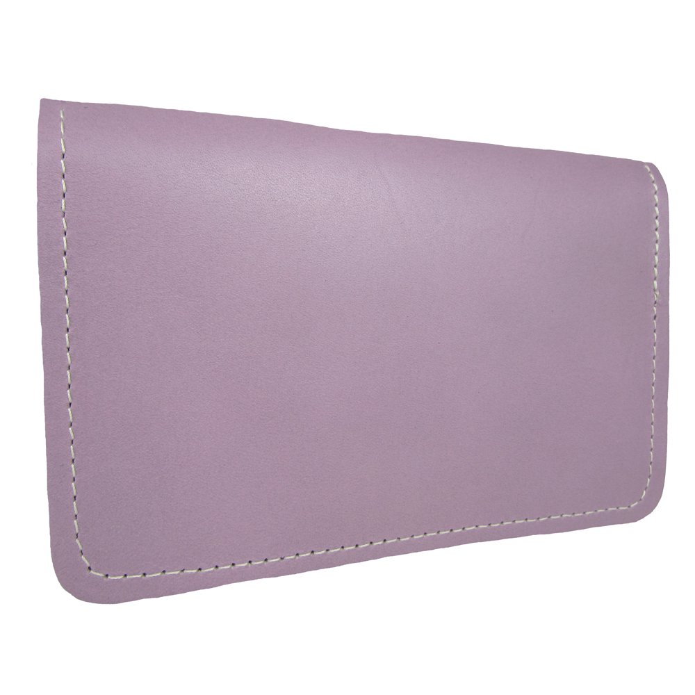 MTL Leather Top Stub Checkbook Cover, Lilac