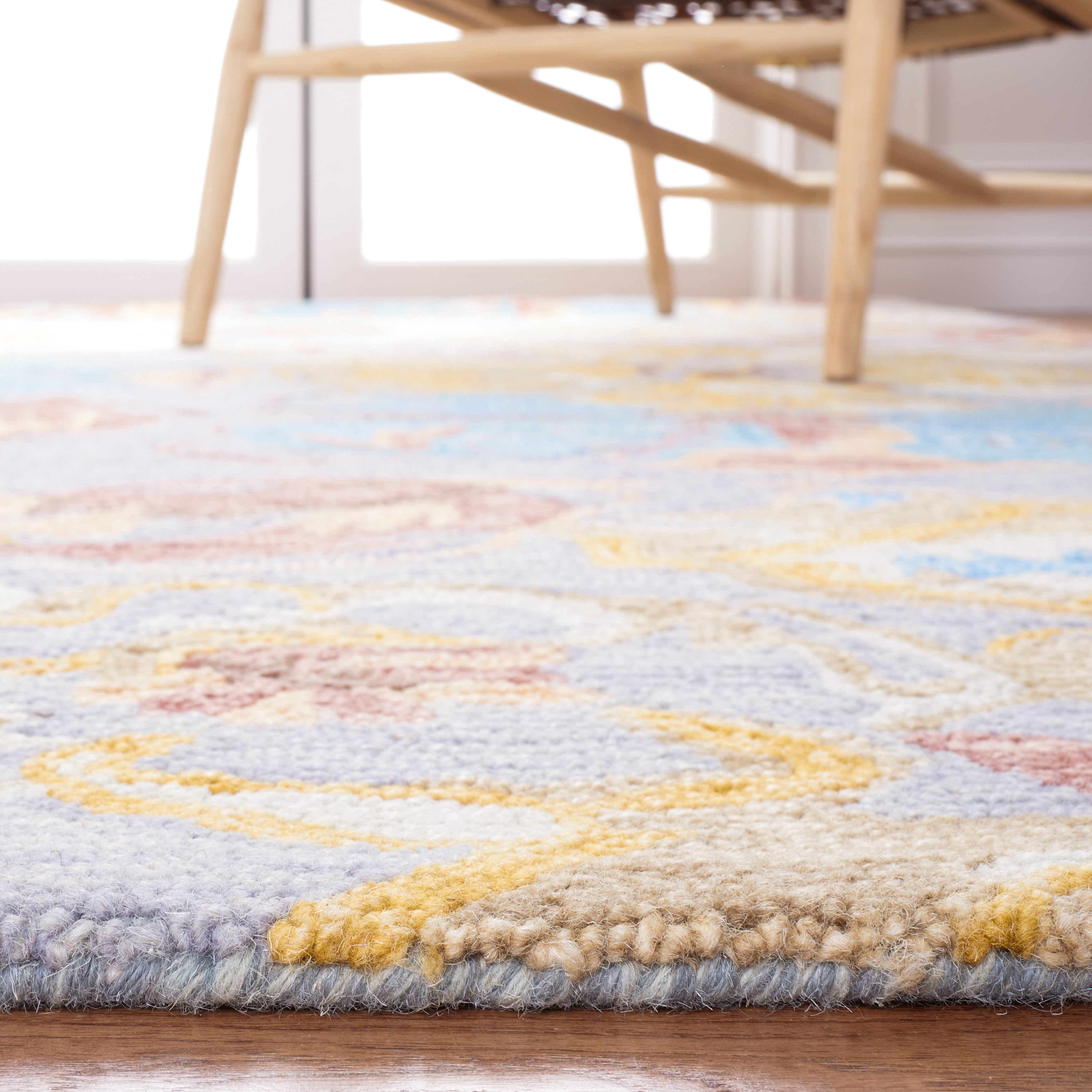 SAFAVIEH Metro ARABESQUE Floral Area Rug, Grey/Yellow, 6' x 9'
