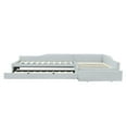 thumbnail image 4 of Euroco Modern Upholstered L-Shaped Twin Daybed with Drawer and Trundle, Three Beds in One for Kids, Beige, 4 of 10