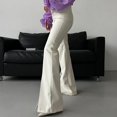 thumbnail image 4 of Pantalones de cuero de PU con costuras blancas, ajustados y sexys con aberturas, de estilo europeo y americano, para mujer, para otoño e invierno, 4 of 5