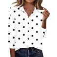 thumbnail image 3 of Womens Button Down Shirts Long Sleeve Tops Silk Satin Blouses Business Casual Fashion Outfit, 3 of 6