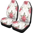 thumbnail image 2 of Juego de 2 fundas para asientos de coche ABPHQTO diseño de flores y rosas, 2 of 4
