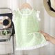 thumbnail image 2 of Niña Bebé Vestido de Verano Encaje a Cuadros Vestido de Cuello para Niñas Pequeñas, 2 of 6