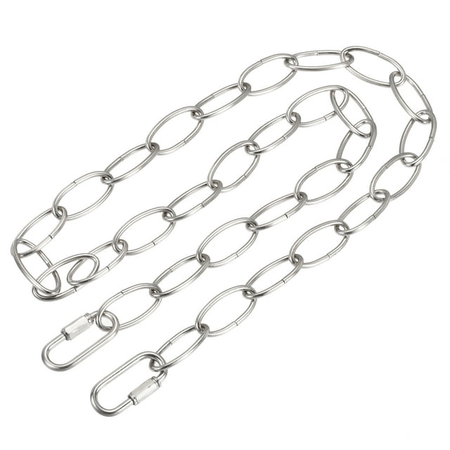 Unique Bargains 3mm Thick 1m Long Chain Connectors Pendant Light Fixture Chains Nickel Color 1 Set
