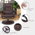 thumbnail image 5 of Giantex Swivel TV Chair w/Stool, Armchair w/Adjustable Backrest, Recliner w/Maximum Load Capacity, Massage Chair Made of Artificial Leather, Brown, 5 of 8