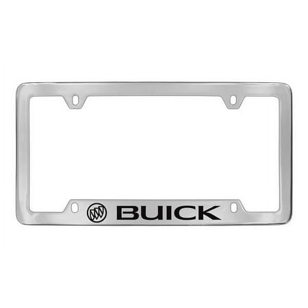 Buick Logo & Wordmark Chrome Plated Metal Bottom Engraved License Plate Frame