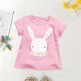 thumbnail image 2 of BOOMNY Girls Easter Tshirts Short Sleeve Happy Easter Cute Cartoon Bunny Printed T-Shirts Funny Soft Loose Shirt Tops Suitable For Dailywear, 2 of 9