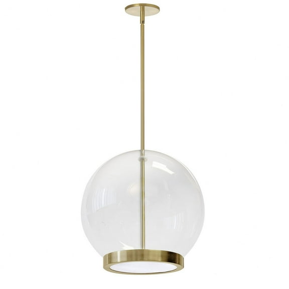 Dainolite PTS-1215LEDP-AGB Picotas 15W Pendant, Aged Brass with Clear Glass