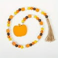 thumbnail image 2 of nvzhuang Fall Wooden Bead Garland with Tassel and Maple Leaf Pumpkin Tag, Thanksgiving Tiered Tray Decor Hanging Ornaments, 2 of 9