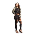 thumbnail image 5 of G-Style USA Women's Long Sleeved Crop Top Hoodie LH13118 - Black/Green Camo -Large, 5 of 8