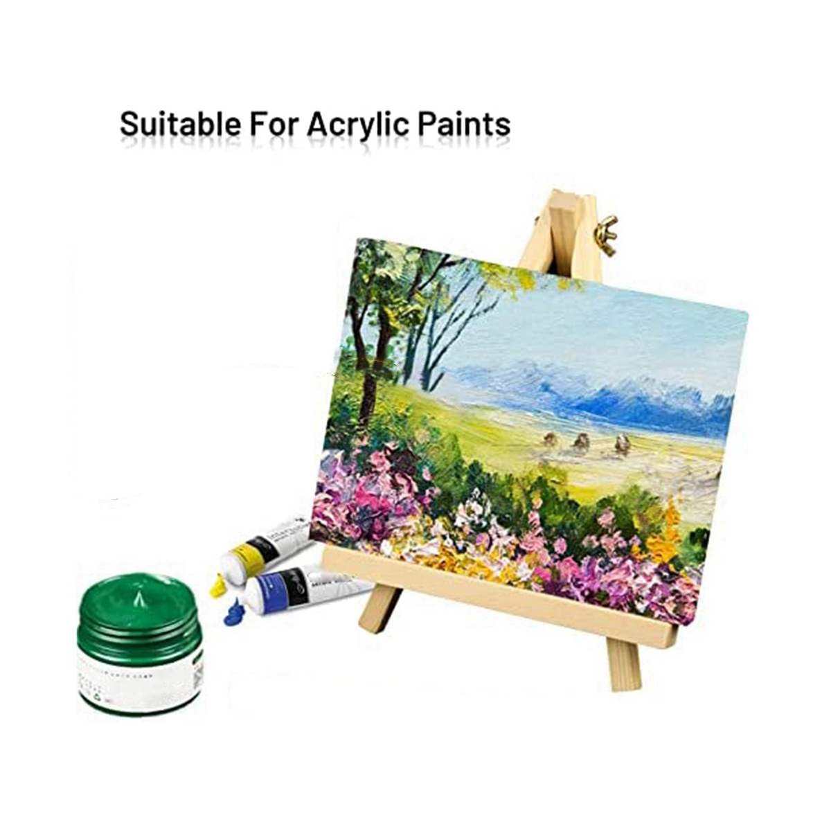 16 Pack 4 x Inch Stretched Mini Canvases Small Painting Canvas With Easel Art for