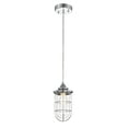 thumbnail image 2 of Warehouse of Tiffany Tiago Chrome 1 Light Clear Glass Shade Pendant Lamp, 2 of 5