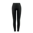 thumbnail image 3 of MOJOGO Women's Warm Leggings Long Solid Base Layers High Waist Johns Stretch Seamless Underwears Black XL, 3 of 5