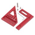 thumbnail image 2 of 3D Multi Angle Measuring Ruler 45 Degree 90 Degree Woodworking Square Protractor Aluminum Alloy Miter Triangular Ruler Marking Scale for Engineer Carpenter with Dowel Pin, 2 of 7
