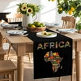 thumbnail image 3 of Colored Maps Table Runner, Africa Plates Red Green Geometric Abstract Kitchen Table Runners Dress Scarves for Table Decorations Party/Restaurant/Indoor Outdoor Use, 13x36in, 3 of 9