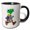 Black/White, variant on 3drose, Funny Cute Green Tree Frog Hiking and Camping Nature Cartoon, 11oz Two-tone Black Mug
