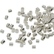 The Beadsmith Tube Crimp Beads, 2 x 2mm, 100 Pieces, Silver Color, Uniform Cylindrical Shape, No Sharp Edges, Designed to Secure The Ends of Jewelry Stringing Wires and Cables