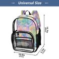 thumbnail image 4 of PVC Transparent Backpacks Clear Backpack for Travel and Outings Watercolor Rainbow Flowers, 4 of 7