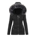 thumbnail image 4 of Womens Oversized Trendy Jackets Collar Zipper Decorated Slim Cotton Thick Cotton Cotton Black Fashion Blazers Clothes XXL, 4 of 4