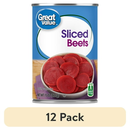 (12 pack) Great Value Sliced Beets, Gluten-Free, 15 oz