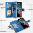 thumbnail image 4 of Wallet Case for Samsung Galaxy S21 with Card Slot Case, Leather Case,Magnetic Closure Flip Case Embossed Floral Leather Cover with Detachable Crossbody Strap, 4 of 8