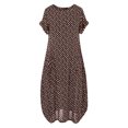 thumbnail image 4 of Rutainlusire Womens Dresses Women Plus Size Pockets O-Neck Polka Dot Printing Short Sleeve Casual Long Dress, 4 of 4
