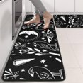 thumbnail image 2 of Kitchen Rugs Sets Of 2,Black Gothic Cat Bee Pattern Anti Fatigue Kitchen Mat Rugs Non Slip Washable,Decorative Kitchen Floor Mats for Kitchen,Sink,Laundry,17"x47"+17"x47", 2 of 5