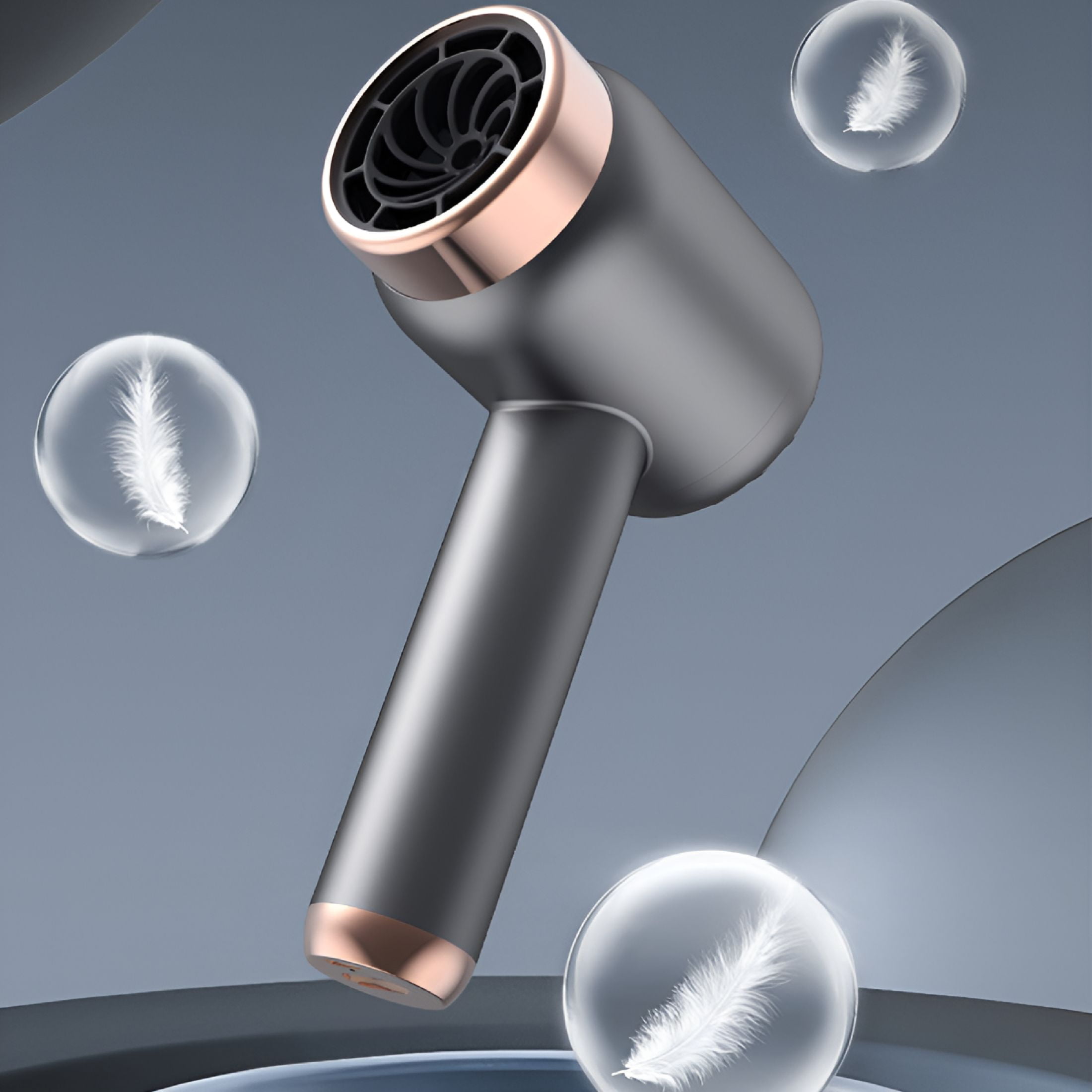 ACDANC Cordless Portable Blow Dryer Fast Drying Technology Hair 3 Speed Compact Wireless Rechargeable Mini Travel Home Use Low Noise Adjustment Suitable Women, Children, Camping Beach