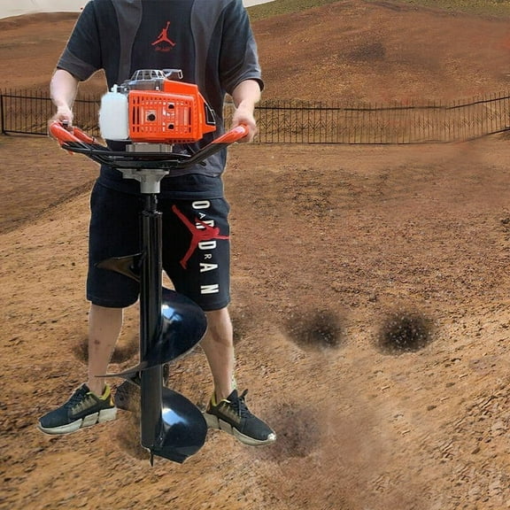 Petrol Earth Auger 3HP Fence Post Hole Borer Digger Ground Drill 11.8" Bit 63cc