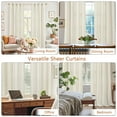 thumbnail image 3 of XUEYU Sheer Curtains 96 Inch Long, Window Curtain Panels, Rod Pocket Voile Sheer Panel Drapes, Light Filtering for Bedroom, Living Room, Yard, 2 Panels, 52" W x 96" L, Linen, 3 of 7