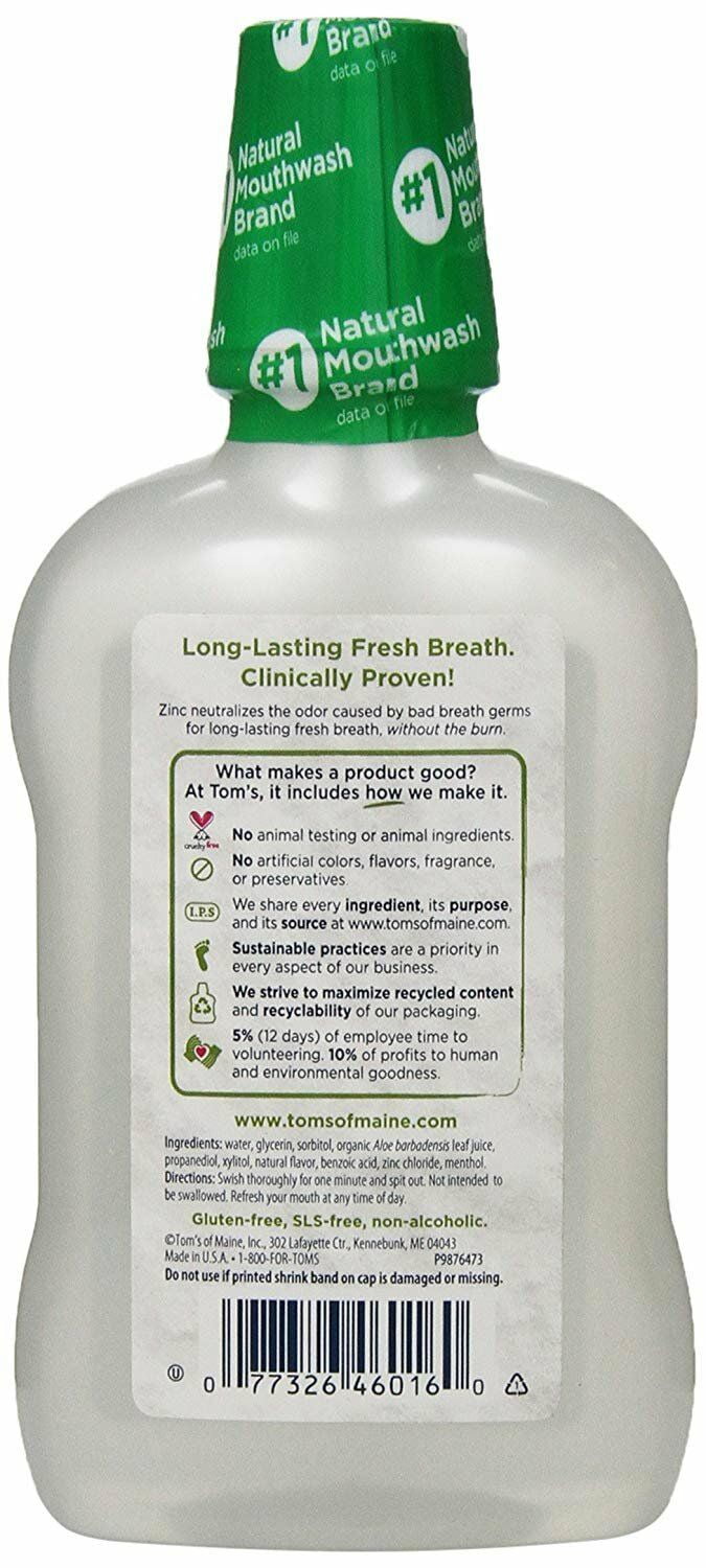 Tom's of Maine Long Lasting Wicked Fresh Mouthwash, Cool Mountain Mint - 16 oz - 2 pk