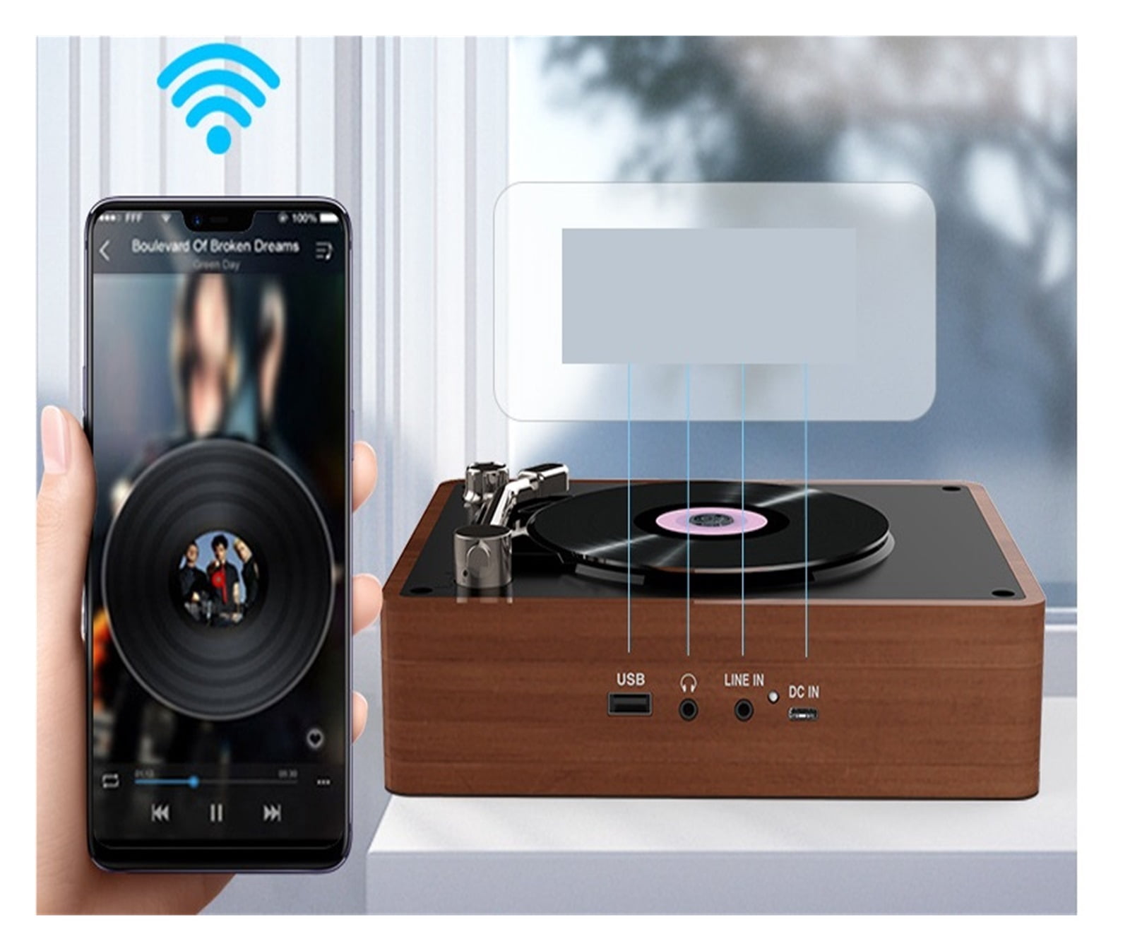 Retro CD Player Phonograph Portable Speaker Home Repeat Fetal Early Education English Learning Vinyl Record Player Monther Days Gift ,Perfect Gift