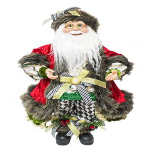 Santa Claus Navideño de 45 cm con Vestimenta Elegante, Adorno Decorativo para Navidad, Ideal para Decorar el Hogar, Sala, Oficina o Árbol, Estilo Clásico y Sofisticado para Ambientar tu Espacio