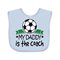 Inktastic Soccer My Daddy is the Coach Boys or Girls Baby Bib