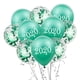 thumbnail image 3 of 10 globos con números y confeti, 4 colores, para decoración de cumpleaños y Navidad. Verde, 3 of 7