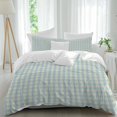 thumbnail image 2 of Blue Green Bedding 3 Piece Duvet Cover Set California King, Grid Checkered Plaid Gingham Lattice Trellis Soft Microfiber Comforter Cover with Zipper Closure & Pillowcases, FadeResistant Quilt Cover, 2 of 9