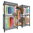 thumbnail image 1 of Clothes Rack for Hanging Clothes, Freestanding Garment Rack Adjustable Heavy Duty 1874LBS Capacity with 5 Hanging Rods and 8 Wire Shelves, Portable Closet Wardrobe Organizer, 76.5"H x 73.6"L x 17.4"W, 1 of 7