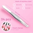 thumbnail image 4 of 24 Pcs Mini Tweezers Bulk Pack - Stainless Steel Small First Aid with Heart Clamps, 3.5" Compact Size Versatile Tweezer Kit for Eyebrows, Splinters, Crafts, & Everyday Home Use, 4 of 4