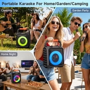 FanFun Karaoke Machine for Kids Adults , 40W Home Karaoke Speaker System with TV Connection, 6.5'' Bluetooth Speaker with 2 Mics, Dj Light, T17-T