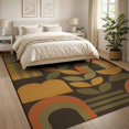 thumbnail image 3 of ODIKA 8'x10' Washable Area Rug Durable, Non-Slip Warm Autumn Tones Geometric and Shapes Elegant Blend of Curves Lines in Modern for Living Room, Under Sectional, Family, 3 of 7