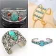 thumbnail image 3 of EOEMY 925 Silver Women Turquoise Open Bangle Cuff Bracelet Wedding Jewelry Gift-#1, 3 of 5