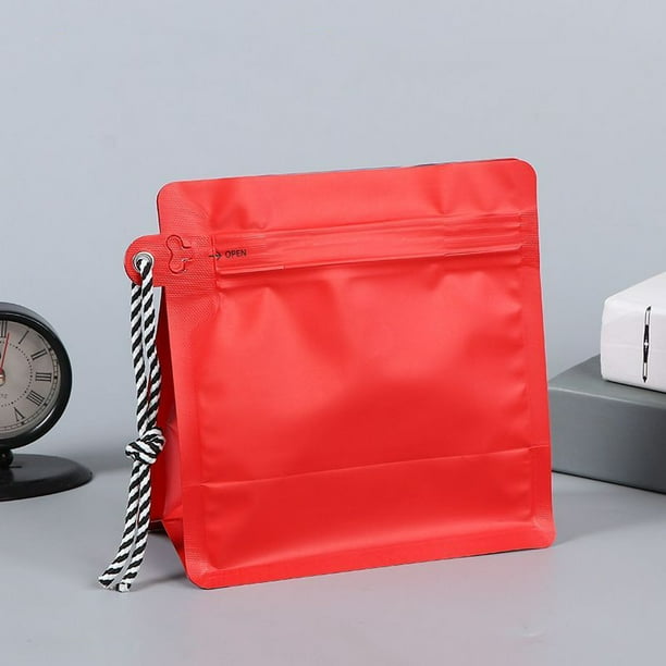 Bolsa de café con cordón de sellado de ocho lados, bolsa de té para regalo de vacaciones, bolsa de embalaje de té, bolsa sellada con papel de aluminio con válvula unidireccional