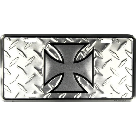 Hangtime Iron Cross 6x12 License Plate
