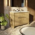thumbnail image 2 of Lafarre 48 in W x 20 in D Rustic Acacia Double Bath Vanity and White Quartz Top, 2 of 9