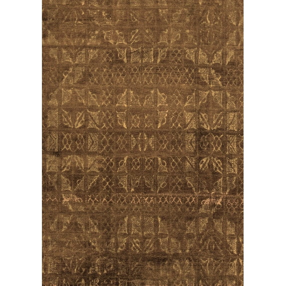 Ahgly Company Indoor Rectangle Abstract Orange Modern Area Rugs, 2' x 4'