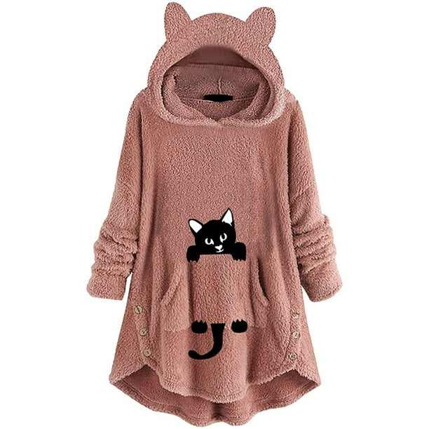 Long-Sleeve Fleece Hoodie Dress for Girls