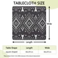thumbnail image 2 of Black and White Geometric Boho Pattern Square Fitted Tablecloth with Elastic Edge,Square Table Cover,Washable Elastic Table Cover for Home Kitchen Party Decor 36"x36", 2 of 6